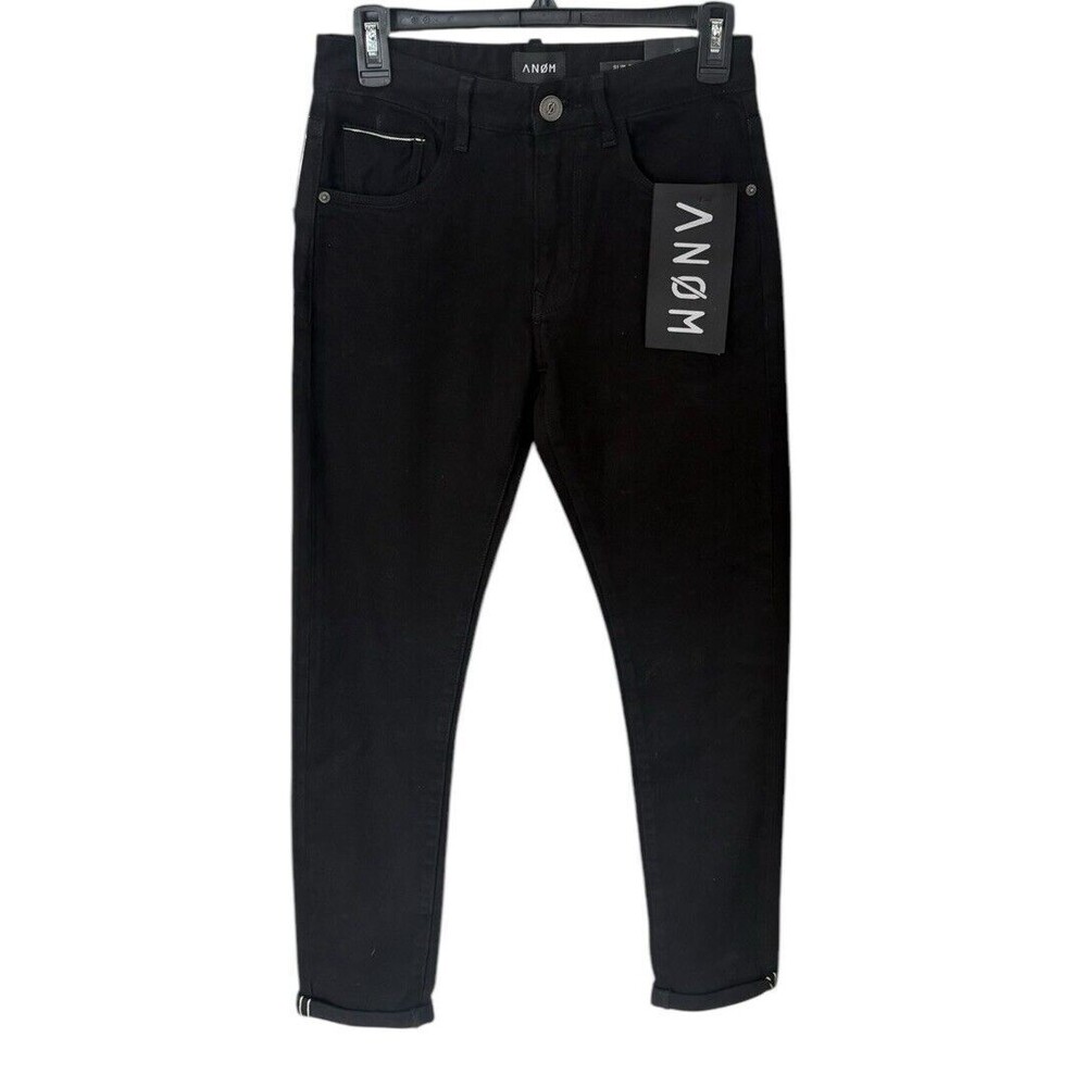Anom‎ “Lucky” Black Slim Fit Jeans Size 28 Selvedge